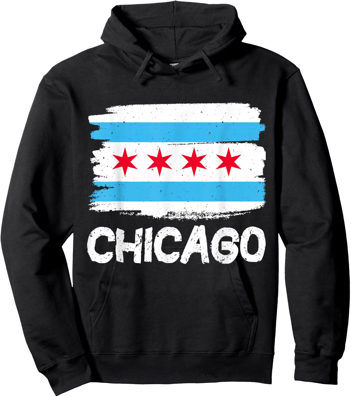 Cool Chicago Flag Hoodie - Hoodie | Black