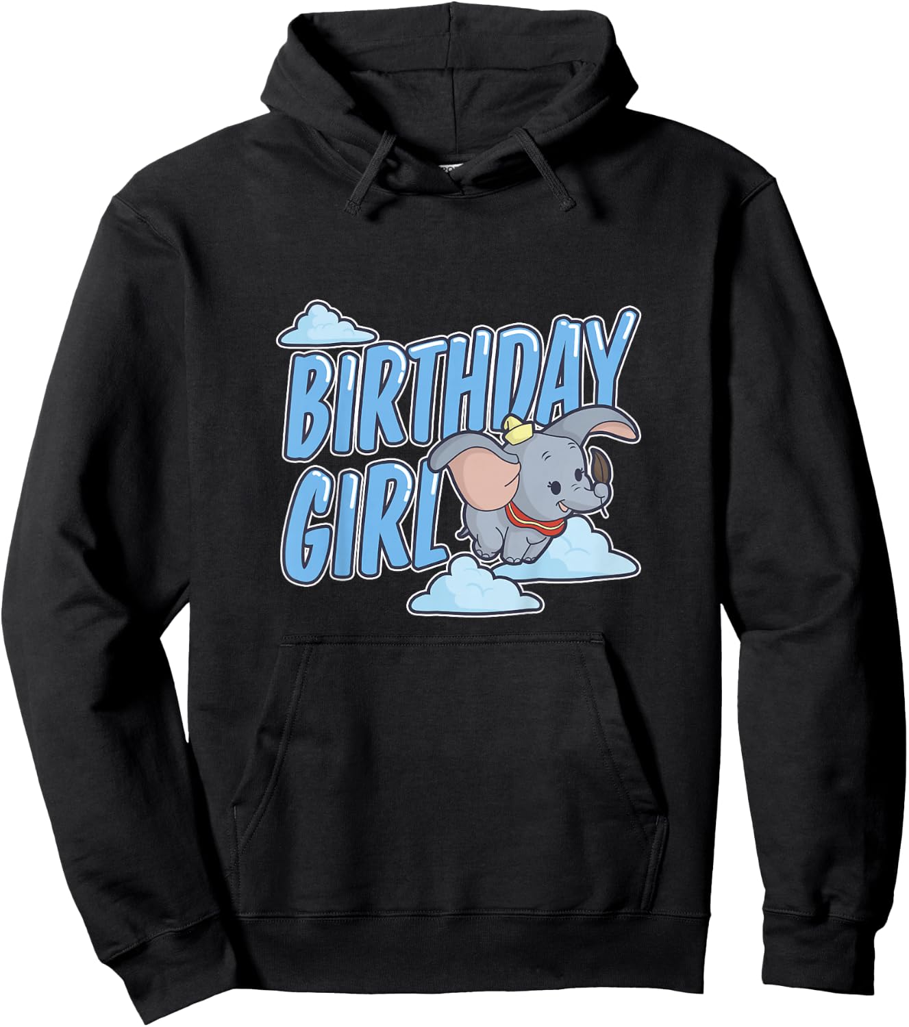 Kids Disney Dumbo Birthday Girl Cute Flying Sky Portrait Youth Hoodie - Hoodie | Black