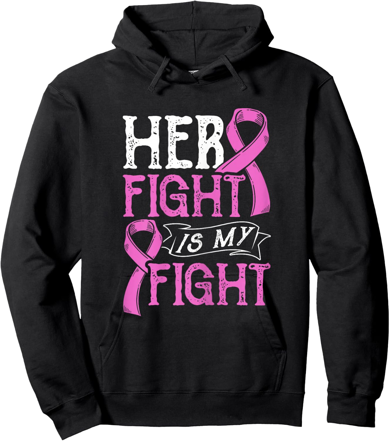 Her Fight Is My Fight Breast Cancer Awareness Fighters Hoodie - Hoodie | Black