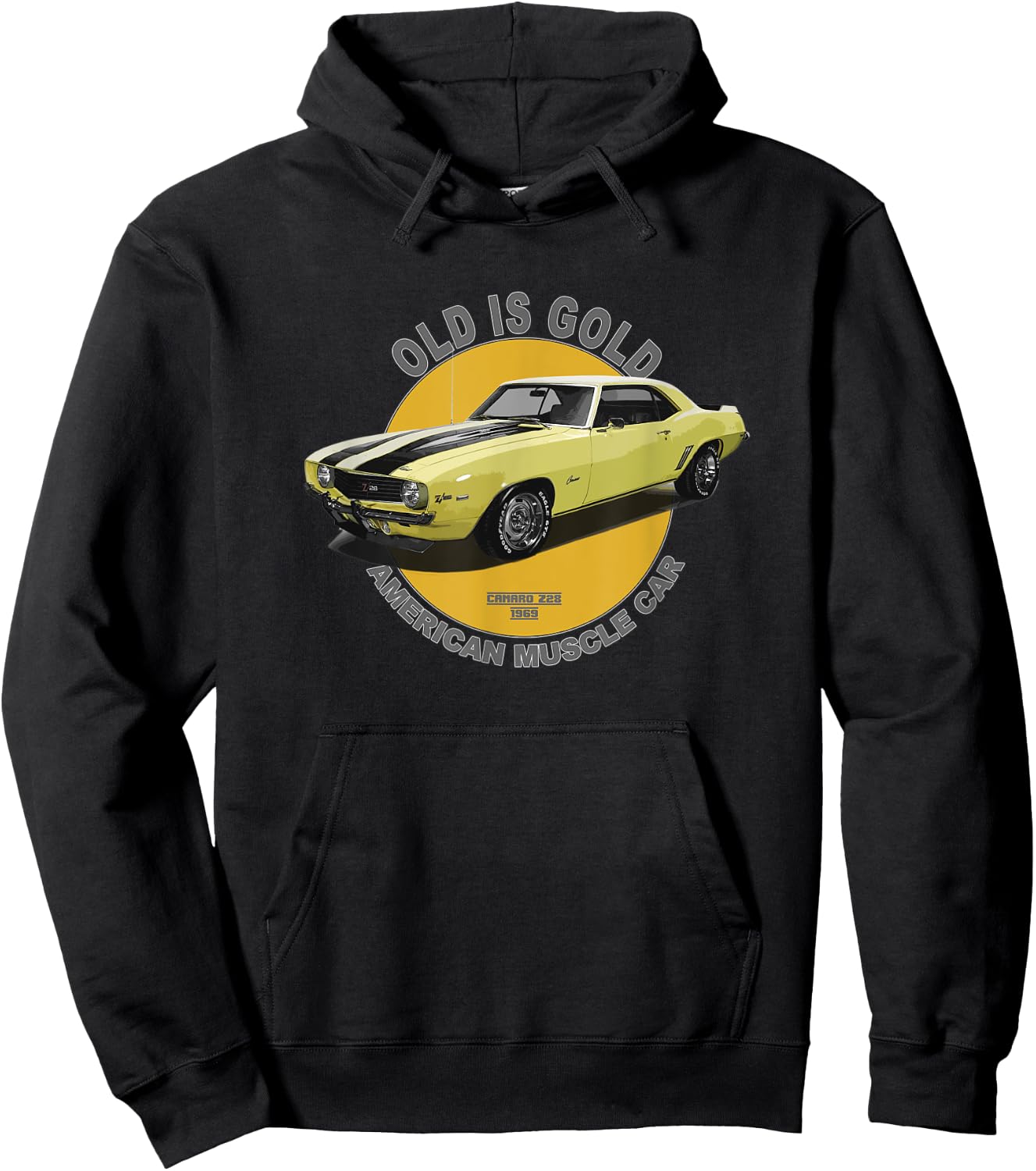 Z28 American Muscle Car 60s 70s Old is Gold Hoodie - Hoodie | Black