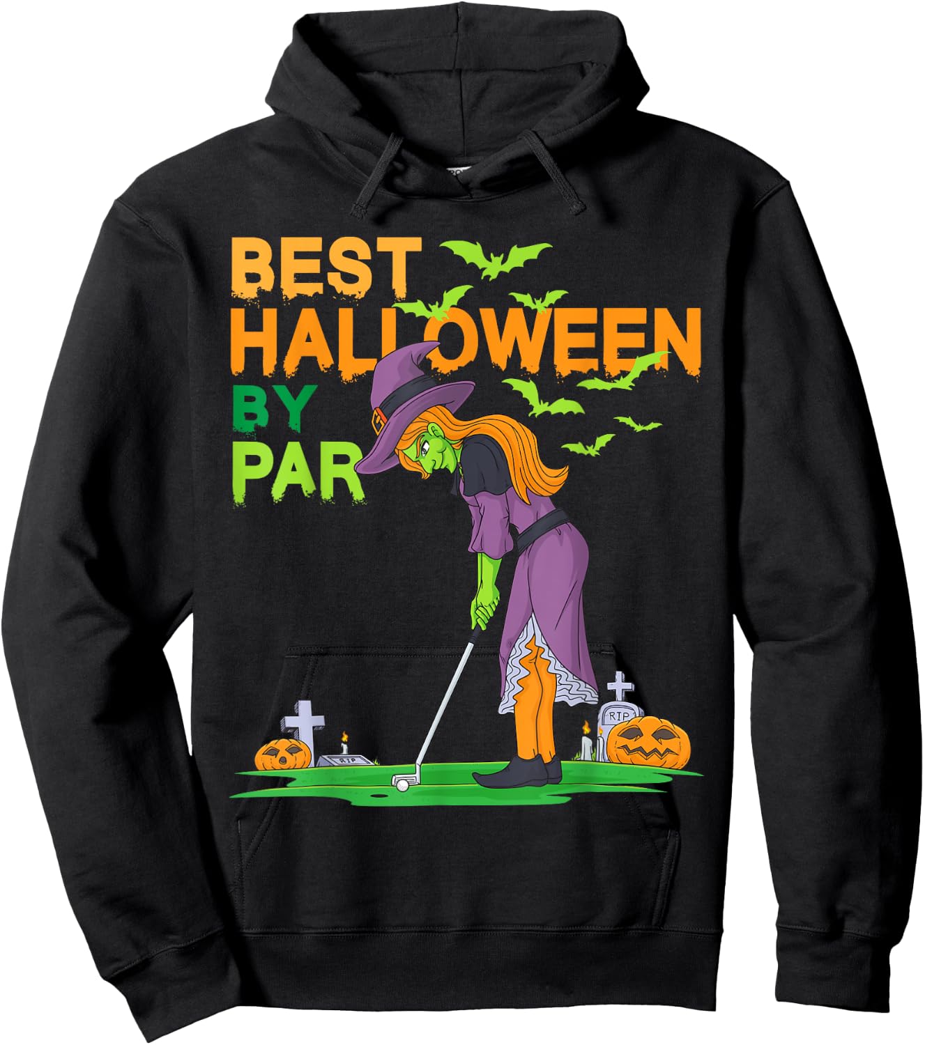 Best Halloween by Par Witch Golf Hoodie - Hoodie | Black