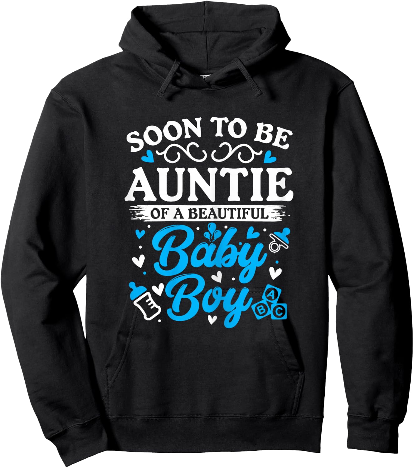 Soon to Be Auntie of a Beautiful Baby Boy Baby Shower Hoodie - Hoodie | Black