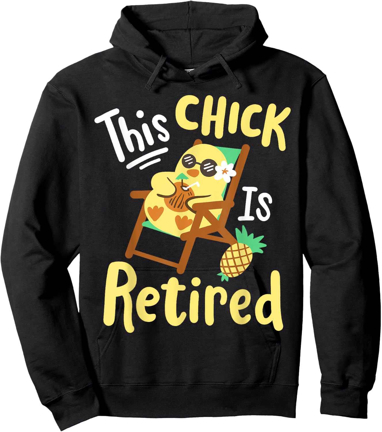 This Chick Is Retired Retirement Pension Chicken Hoodie - Hoodie | Black