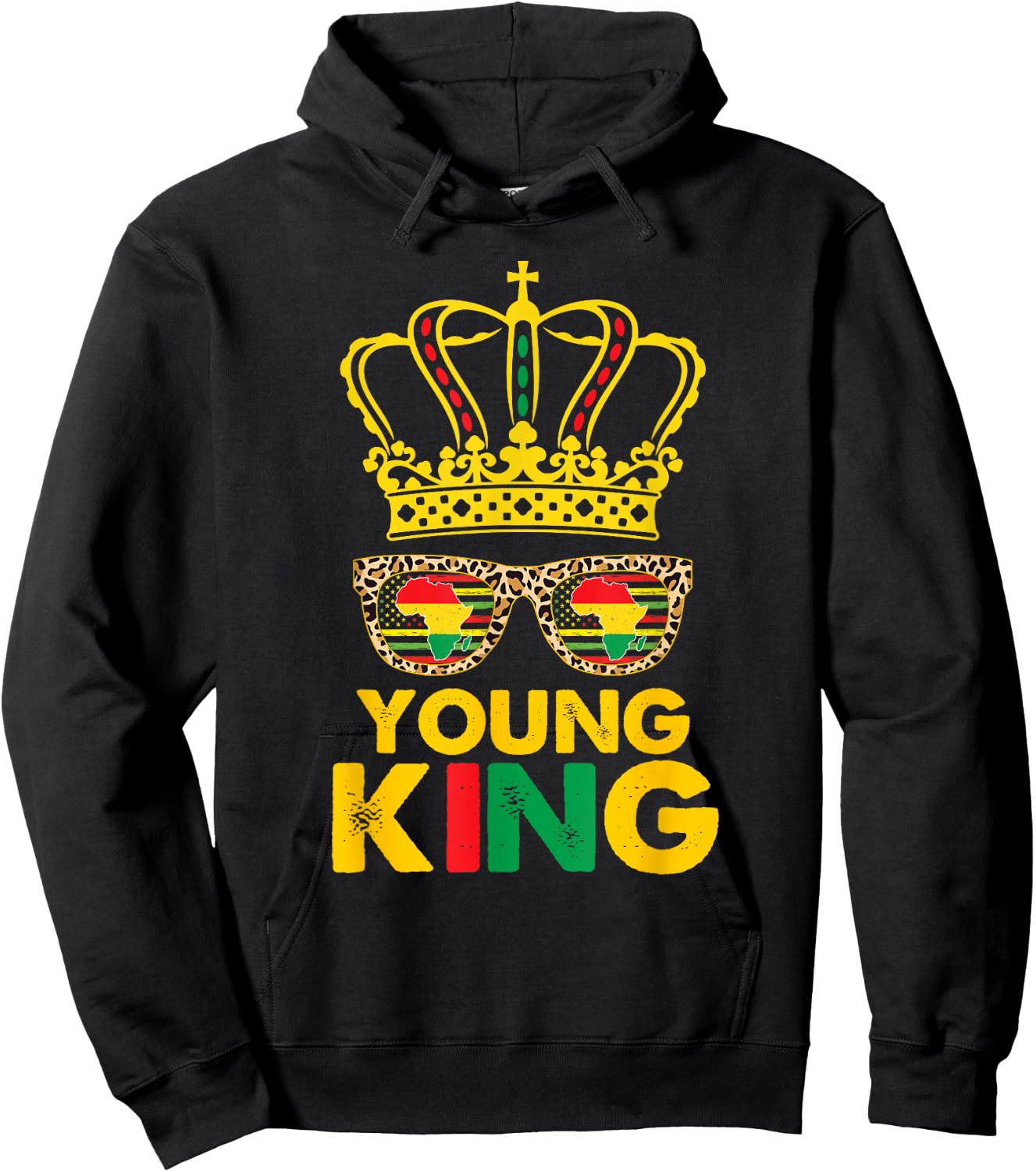 Kids Boys Young King Crown African American 1865 Juneteenth Hoodie - Hoodie | Black