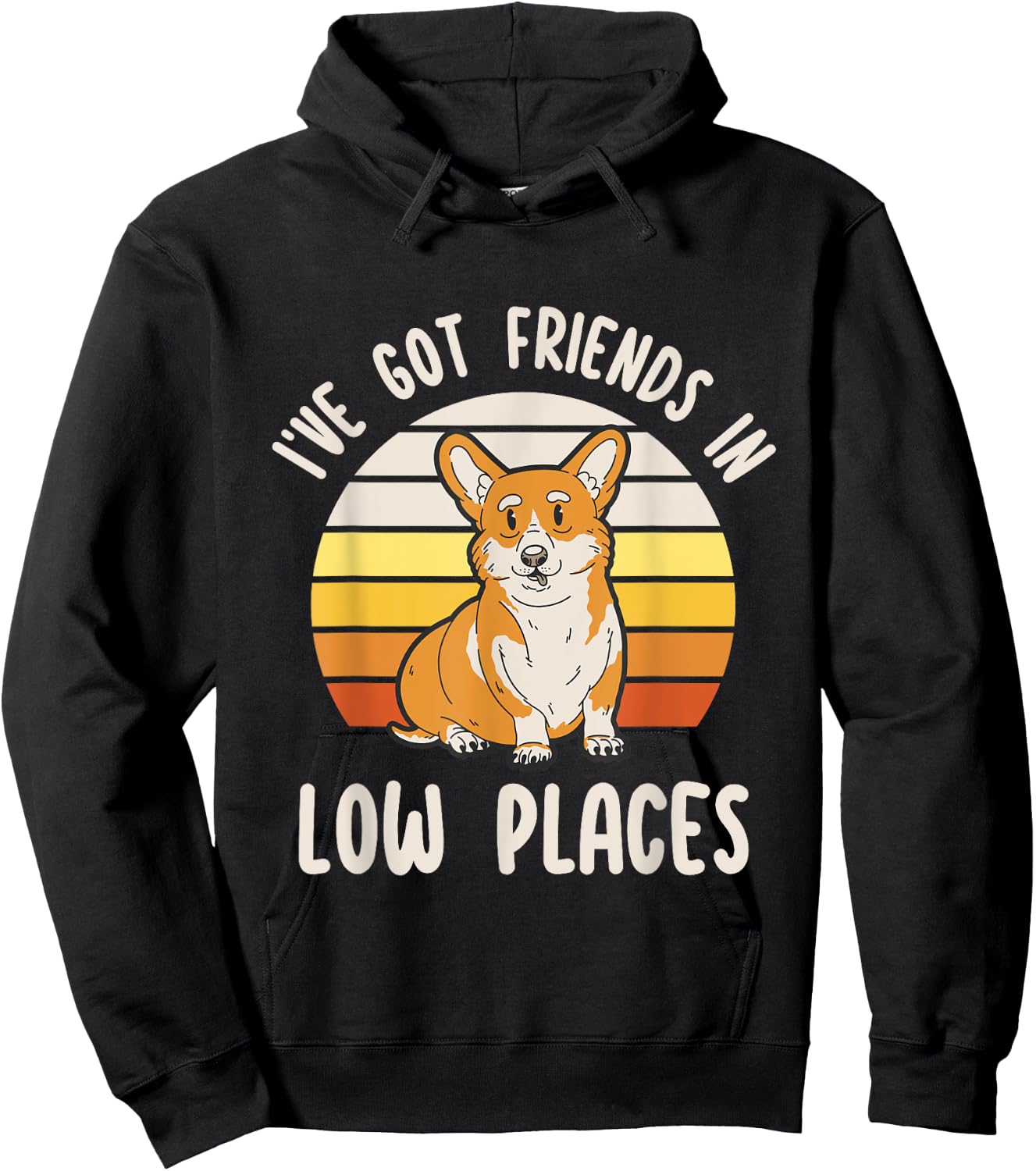 Pembroke Welsh Corgi Dog I've Got Friends In Low Places Hoodie - Hoodie | Black