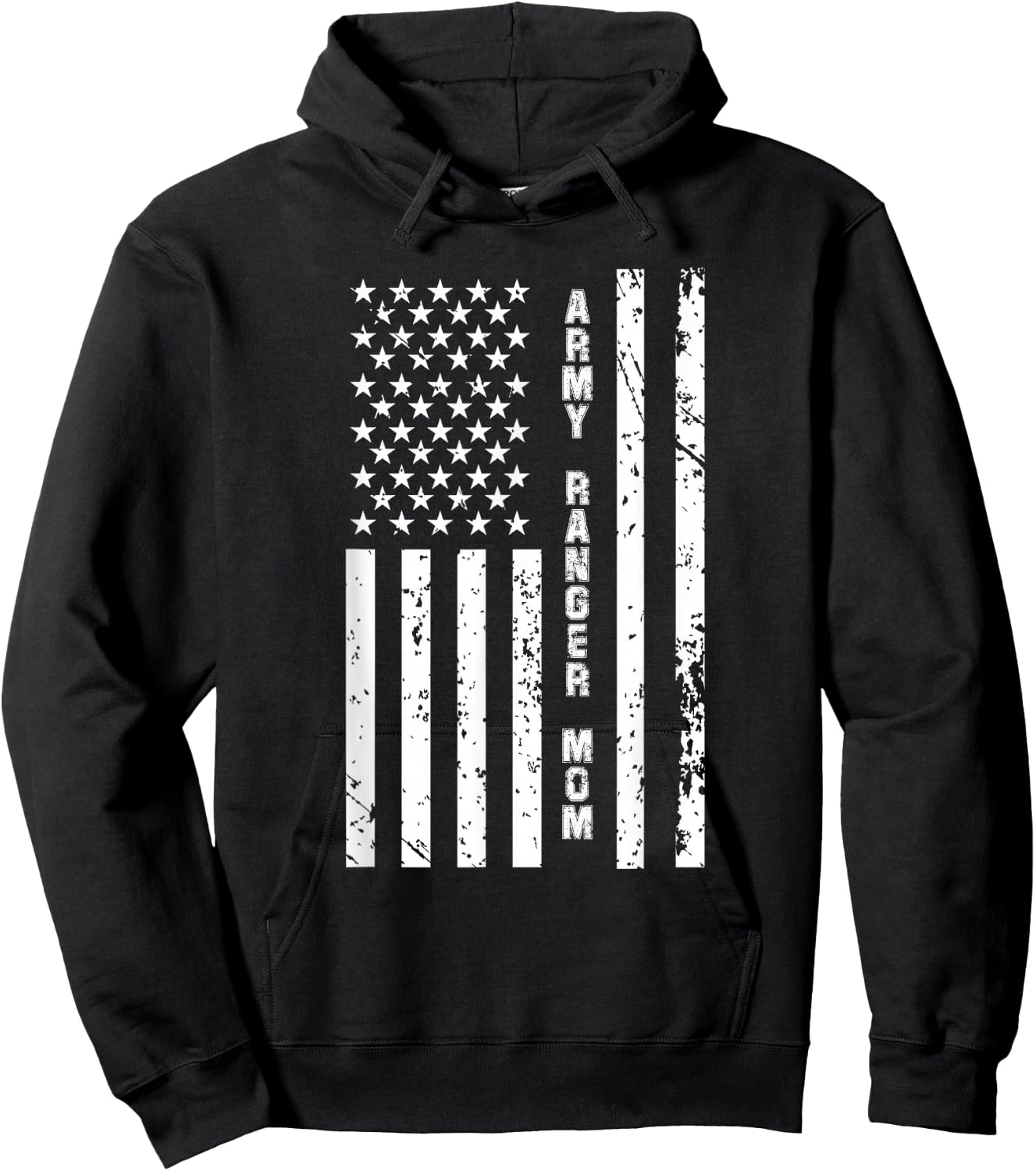 Army Ranger Mom United States Patriotic American Flag Hoodie - Hoodie | Black