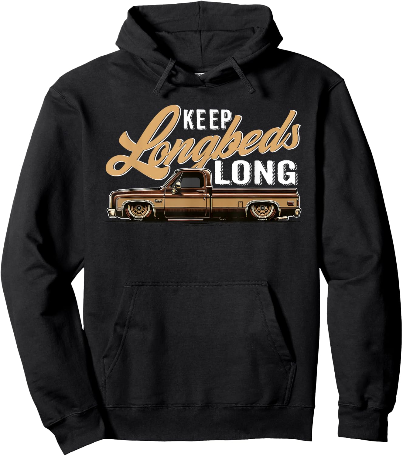 Squarebody Longbed Classic Square body C10 Vintage truck Hoodie - Hoodie | Black