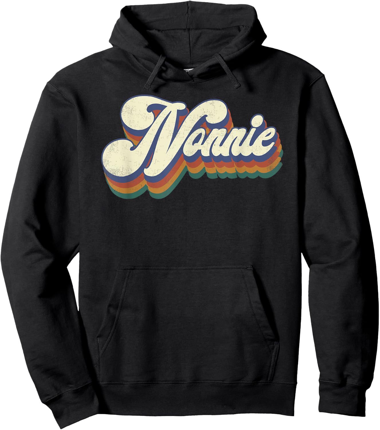 Nonnie Gifts For Grandma Retro Vintage Mother's Day Nonnie Hoodie - Hoodie | Black
