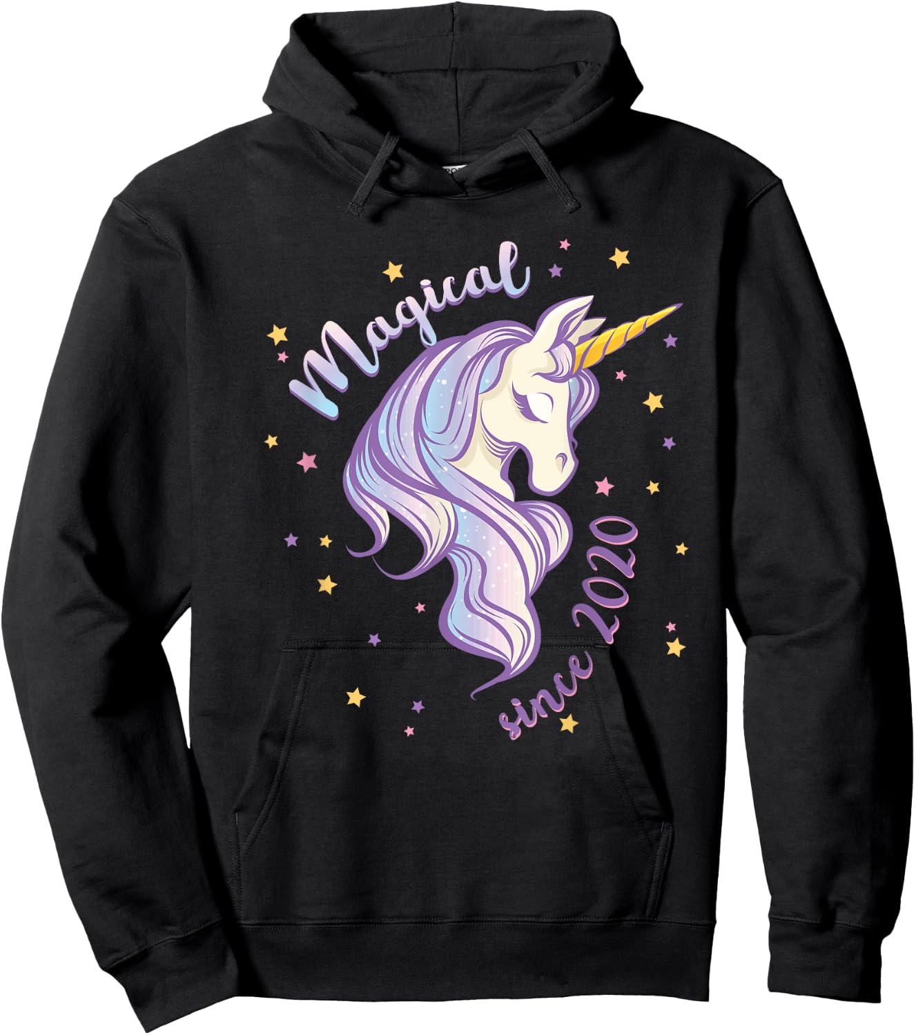 Unicorn Magical Since 2020 2nd Birthday Hoodie - Hoodie | Black