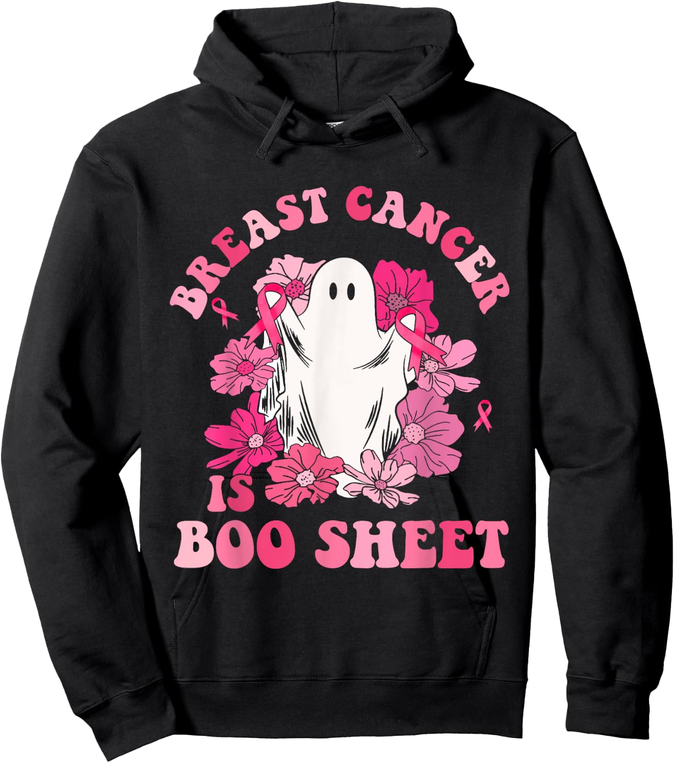 Breast Cancer Is Boo Sheet Halloween Breast Cancer Awareness Hoodie - Hoodie | Black