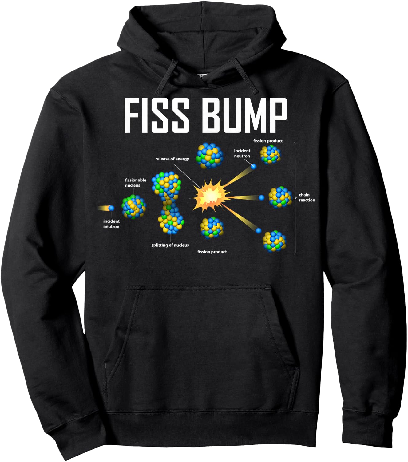 Fiss Bump Funny Nuclear Engineer Nuclear Power Plant Hoodie - Hoodie | Black