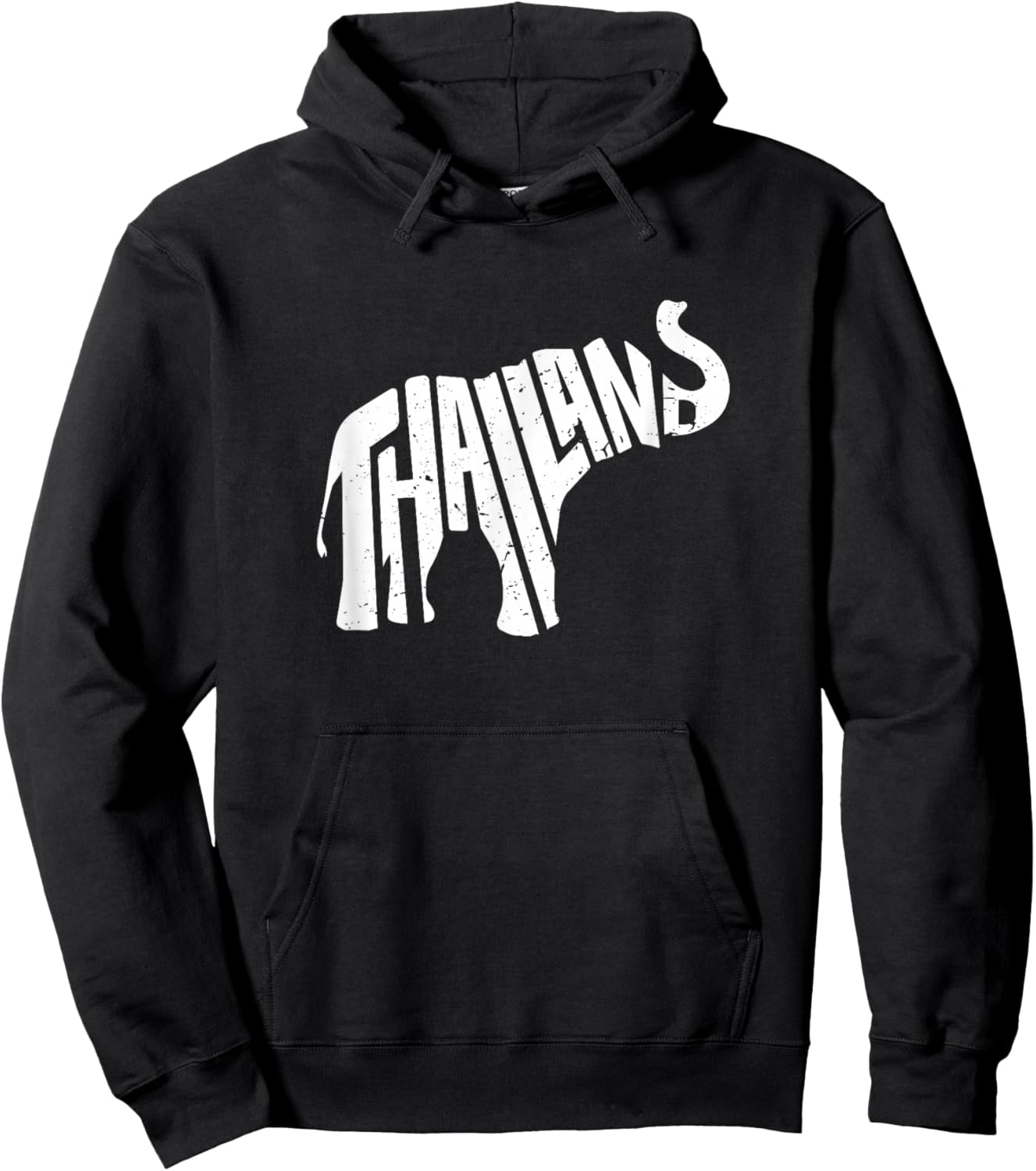 Thailand Asian Elephant Word Art - Funny Animal Hoodie - Hoodie | Black