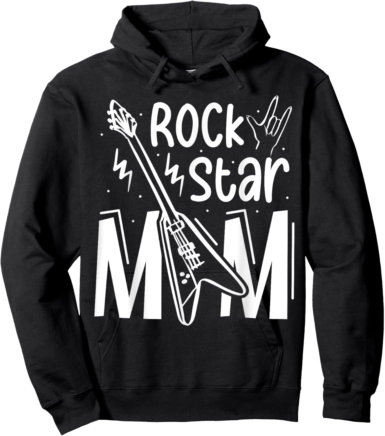 Rockstar Birthday Girl Rock Star Mom Party Music Hoodie - Hoodie | Black