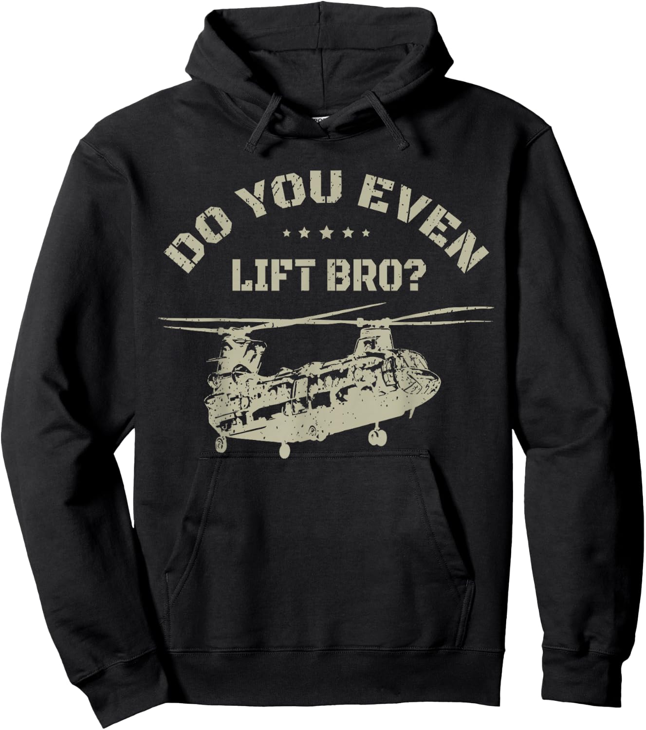 Helicopter Do You Even Lift Bro? CH-47 Chinook Hoodie - Hoodie | Black