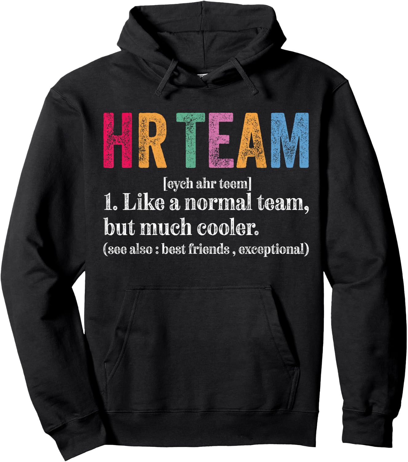 HR Team Definition Funny Retro Human Resources Definition Hoodie - Hoodie | Black