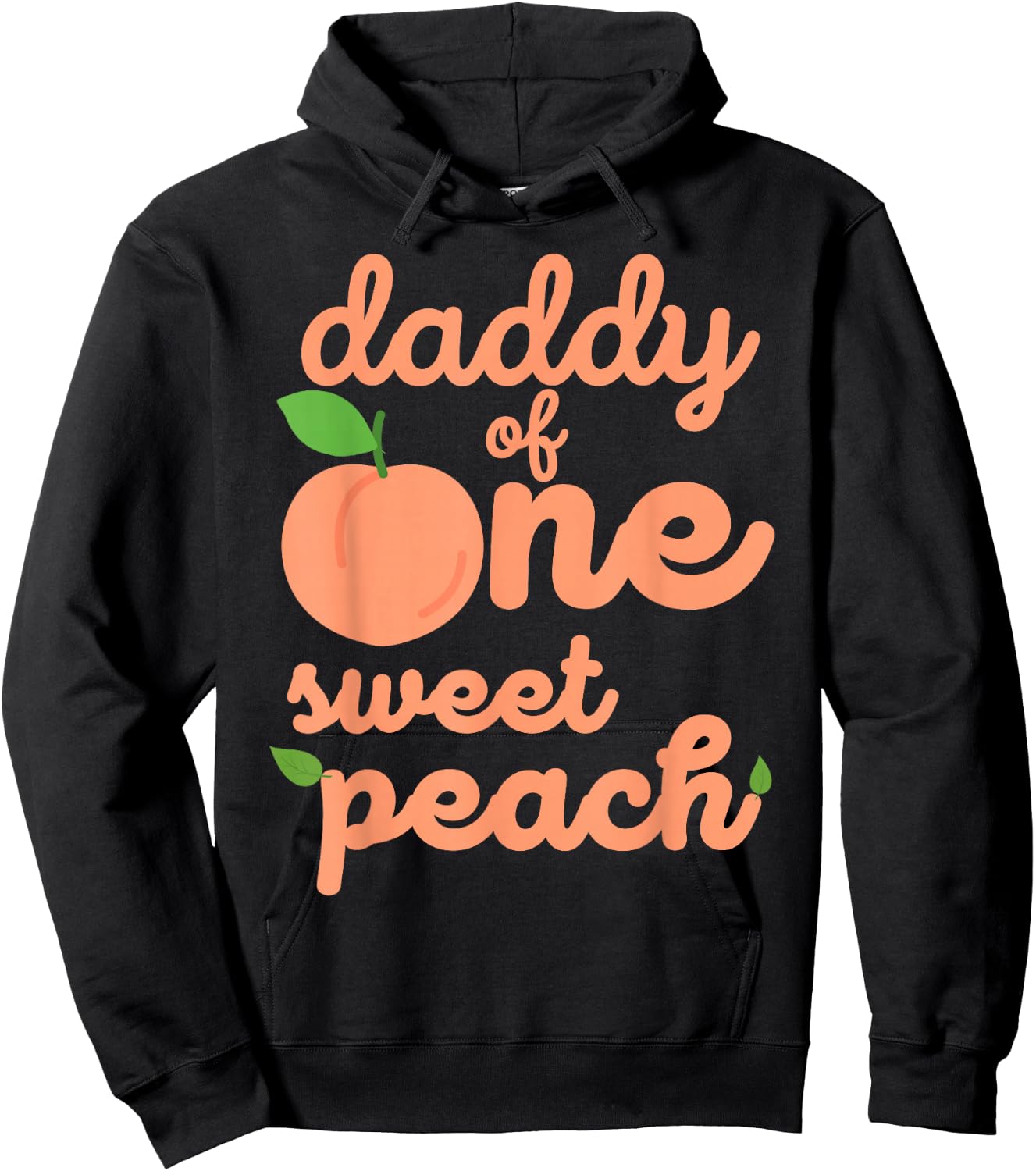 Daddy Dad First Birthday One Sweet Peach Bday Matching Hoodie - Hoodie | Black