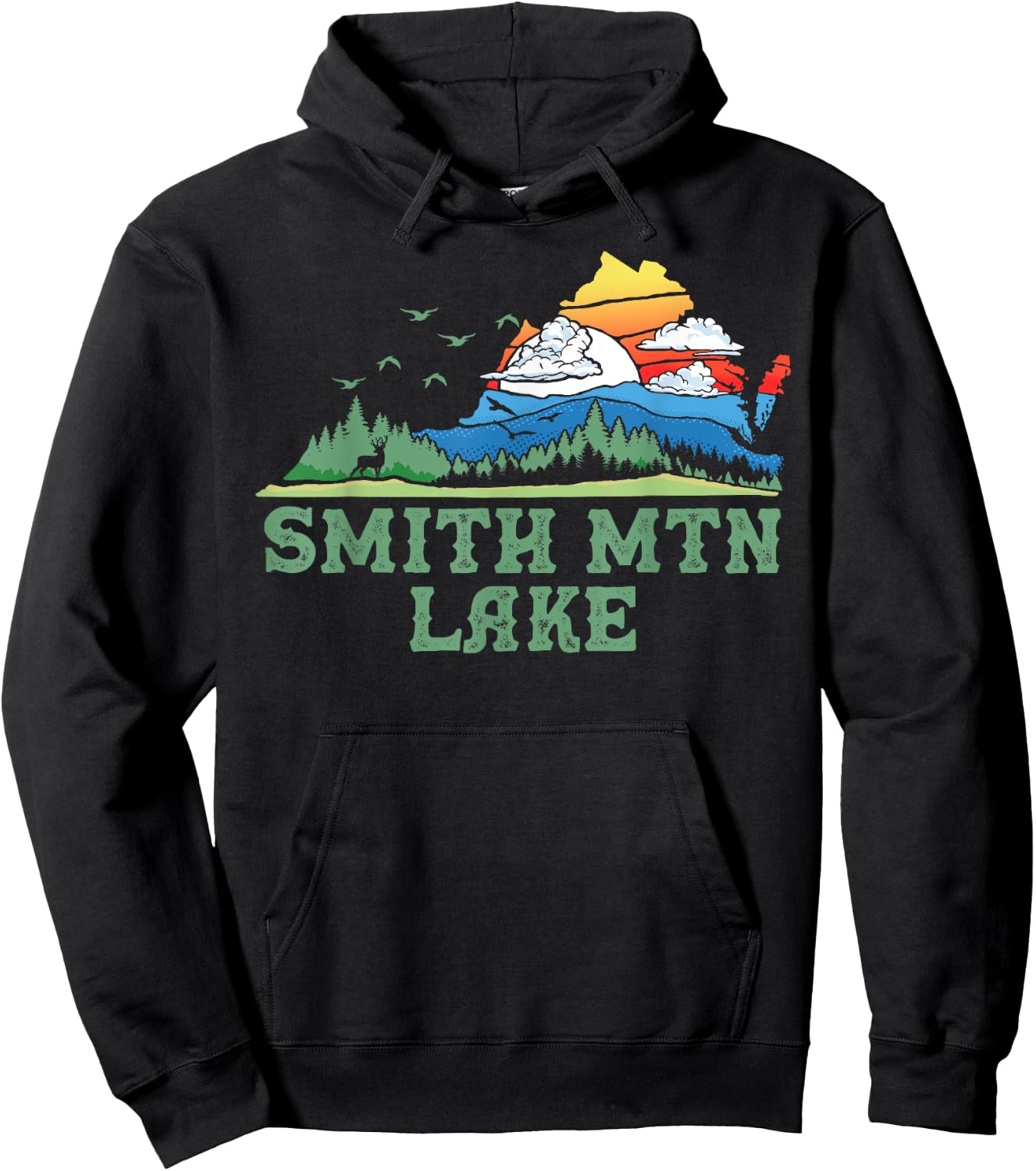 Smith Mountain Lake Virginia Franklin County Outdoors Hoodie - Hoodie | Black