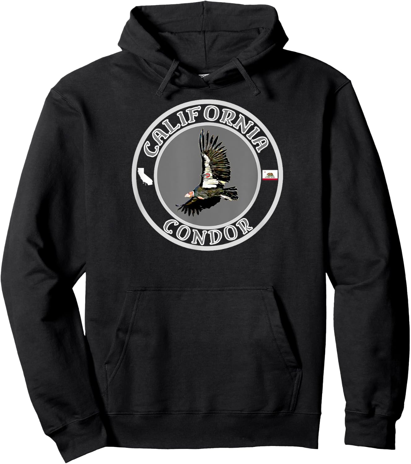 Mojave Trading Post California Condor , -Adults, -Kids, Black, Small, Short Sleeve, Classic Fit, Cotton, Polyester Hoodie - Hoodie | Black