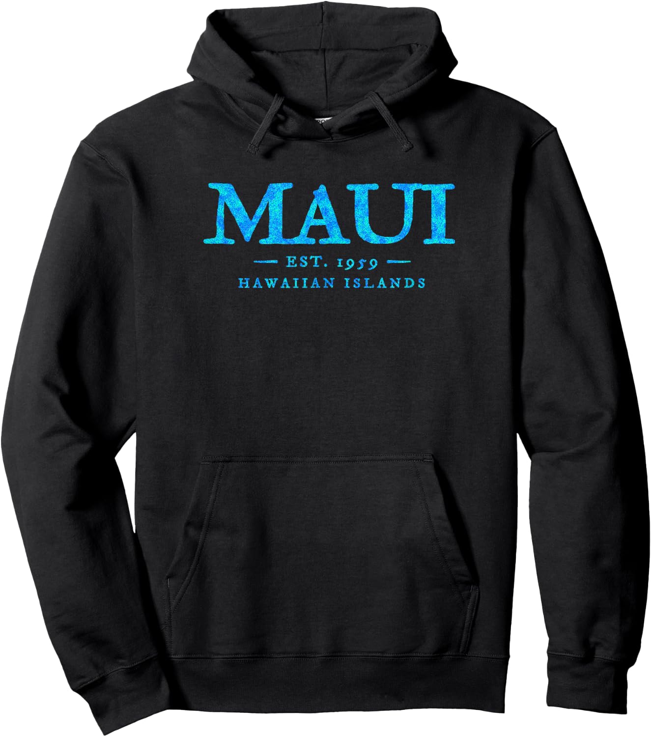 Maui Hawaii Colorful Text Hawaiian Vacation Souvenir Hoodie - Hoodie | Black