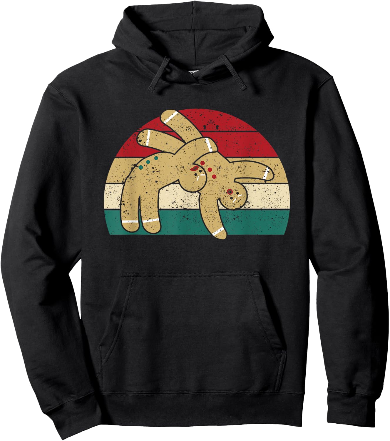 Gingerbread Man Cookies Christmas Funny Fighting Wrestling Hoodie - Hoodie | Black