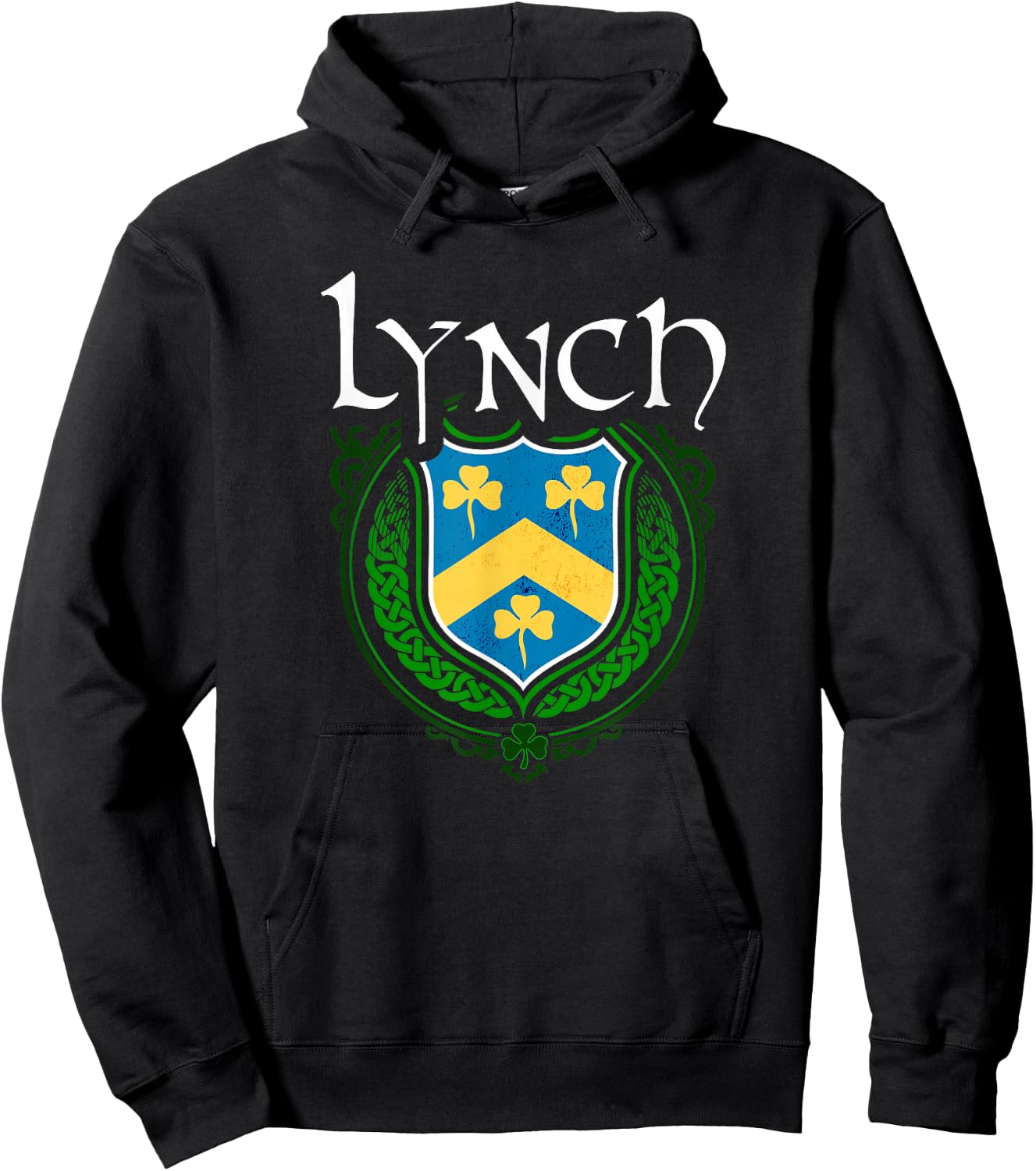 Lynch Surname Irish Clan Tartan Badge Ireland Hoodie - Hoodie | Black