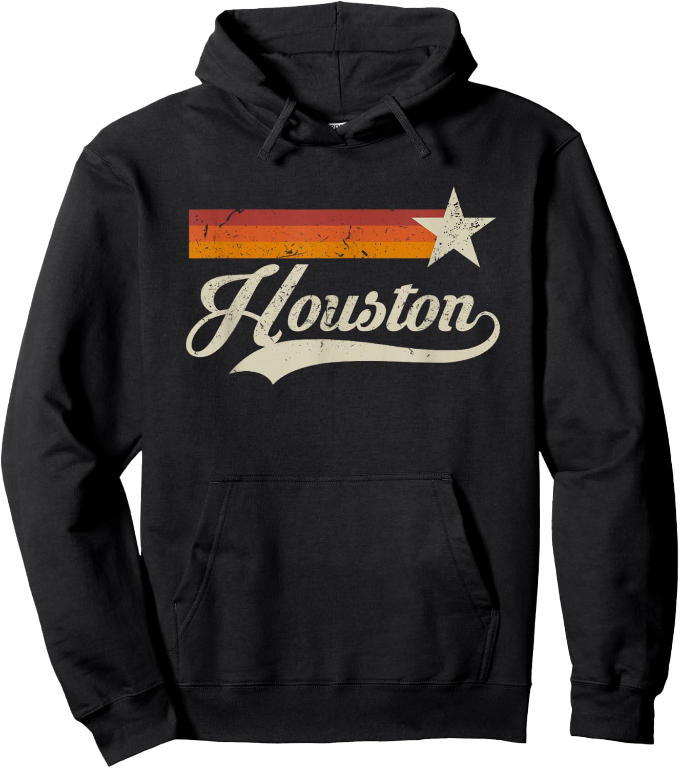 Vintage Houston Texas Houston Baseball Proud Hoodie - Hoodie | Black