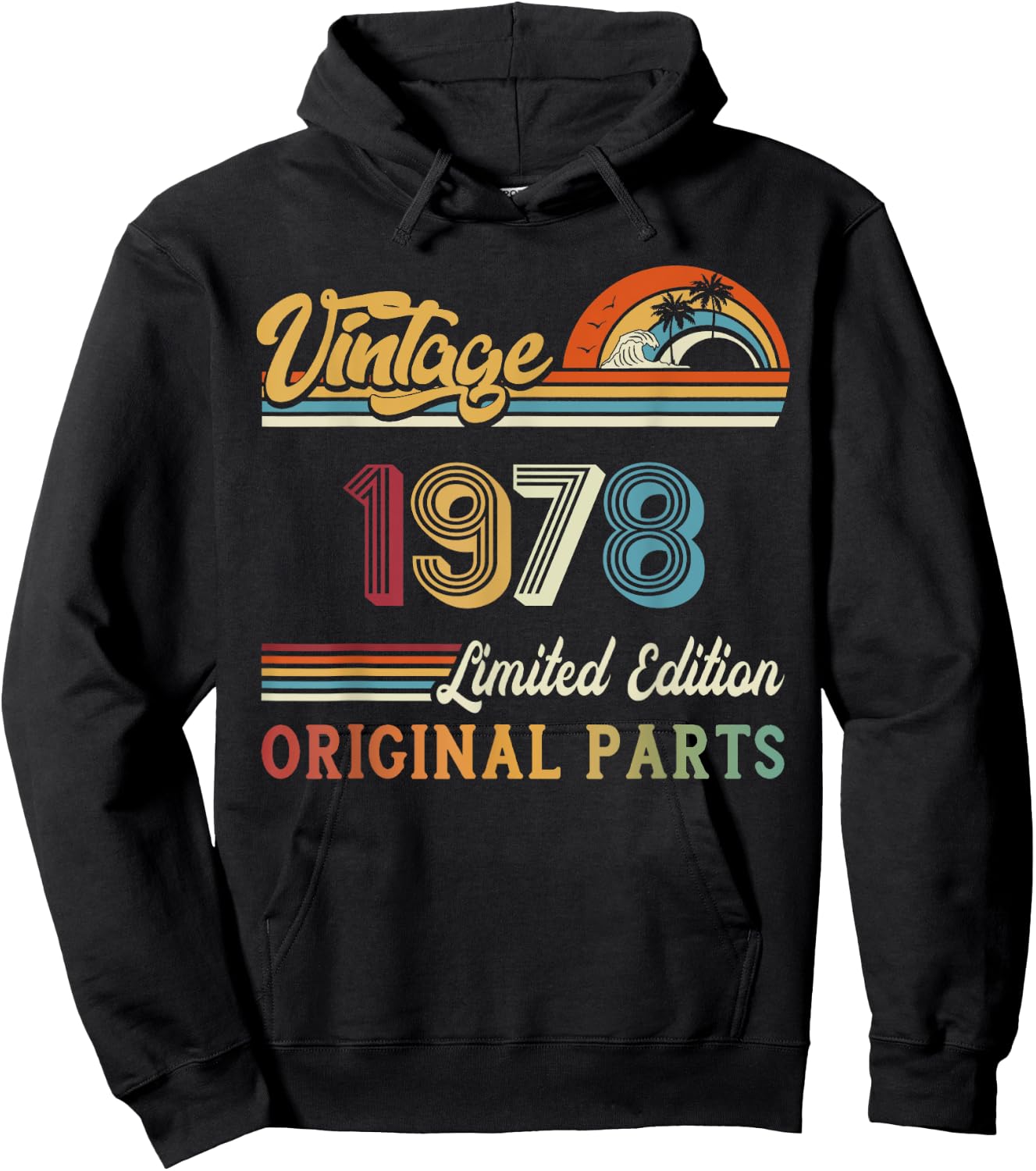 Vintage 1978 Limited Edition Original Parts 45th Birthday Hoodie - Hoodie | Black