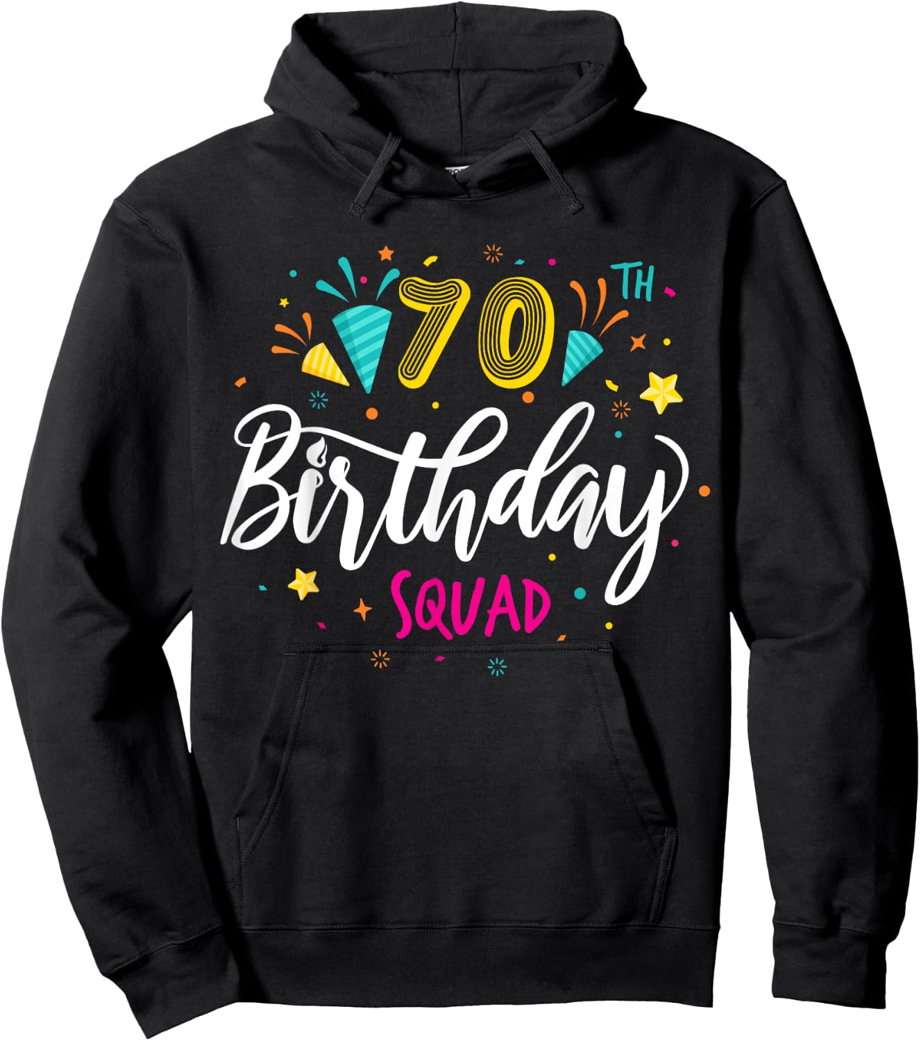 70 Year Old Birthday Squad 70th Party Crew Group Friends Hoodie - Hoodie | Black