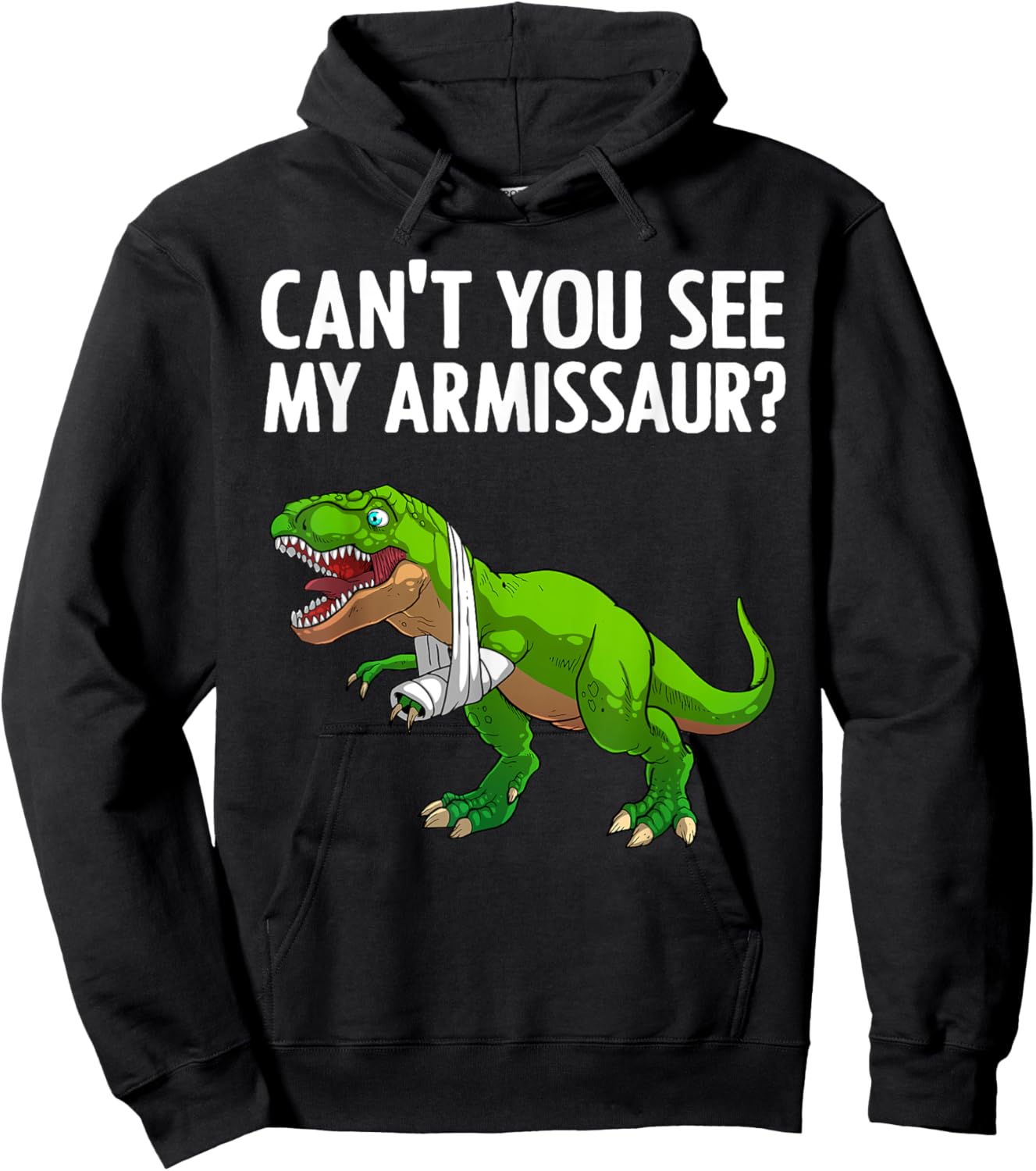 Funny Broken Arm Boy Kids Hand Wrist Injury Dinosaur Hoodie - Hoodie | Black
