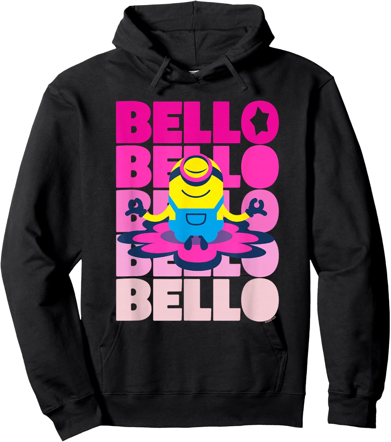 Minions Stuart Bello Meditation Text Stack Hoodie - Hoodie | Black