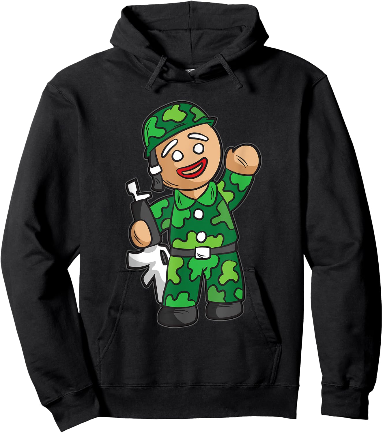 Gingerbread Man U.S Soldier Armistice Day For Kids Hoodie - Hoodie | Black
