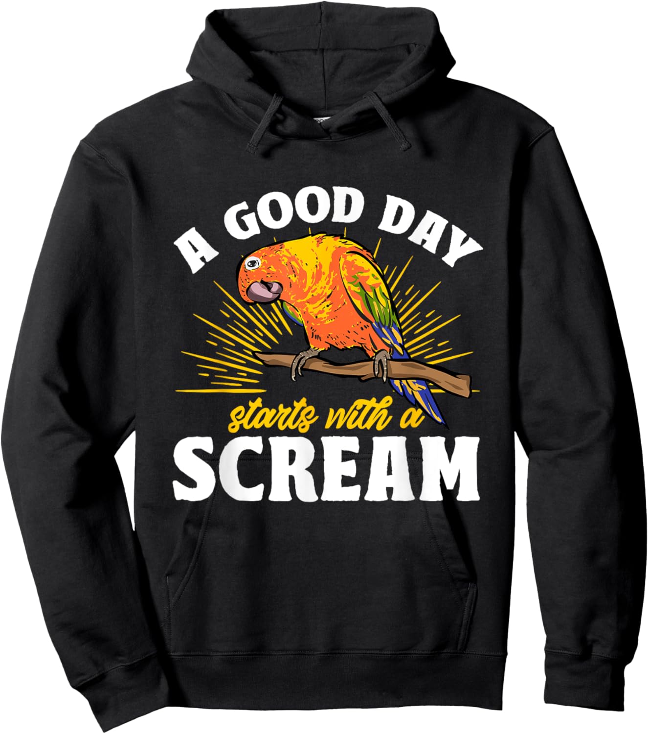 Sun Conure Parrot Bird Conure Hoodie - Hoodie | Black