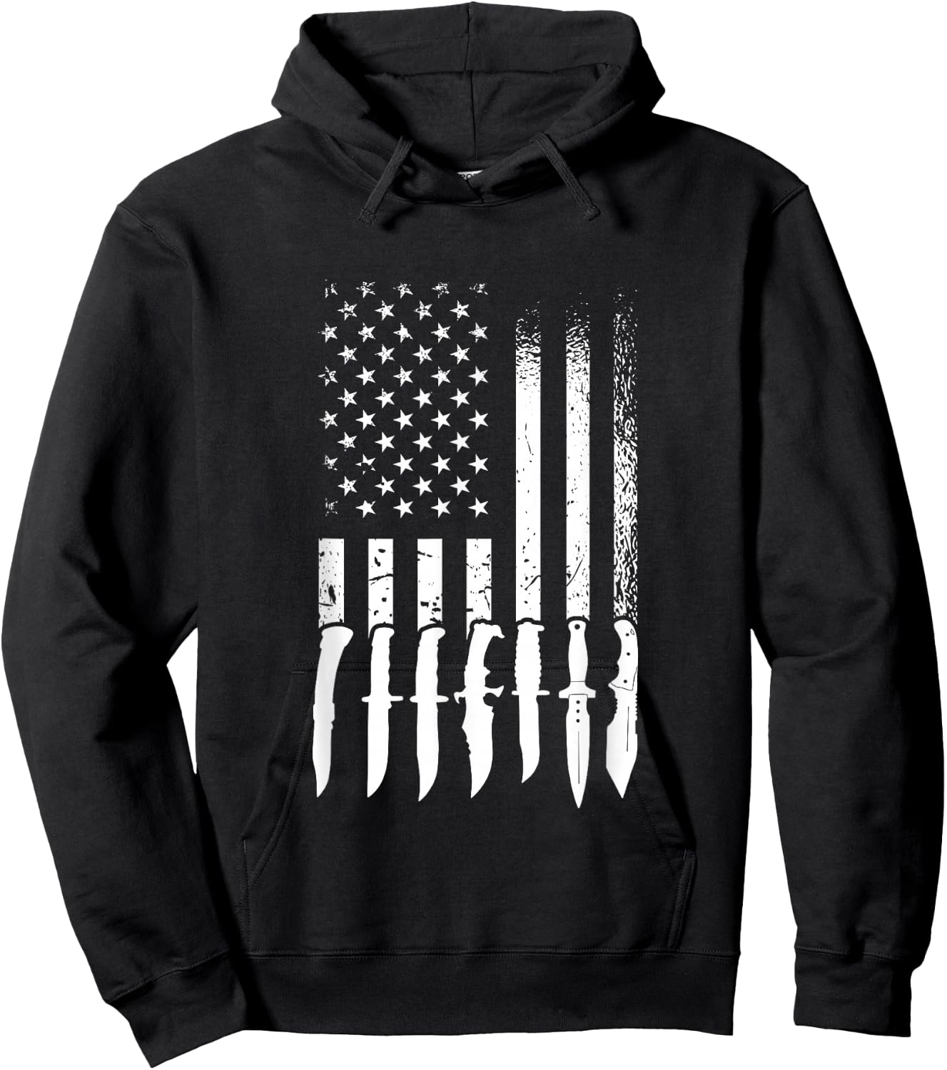 US Flag Knife Enthusiast, Knife Collection Hoodie - Hoodie | Black