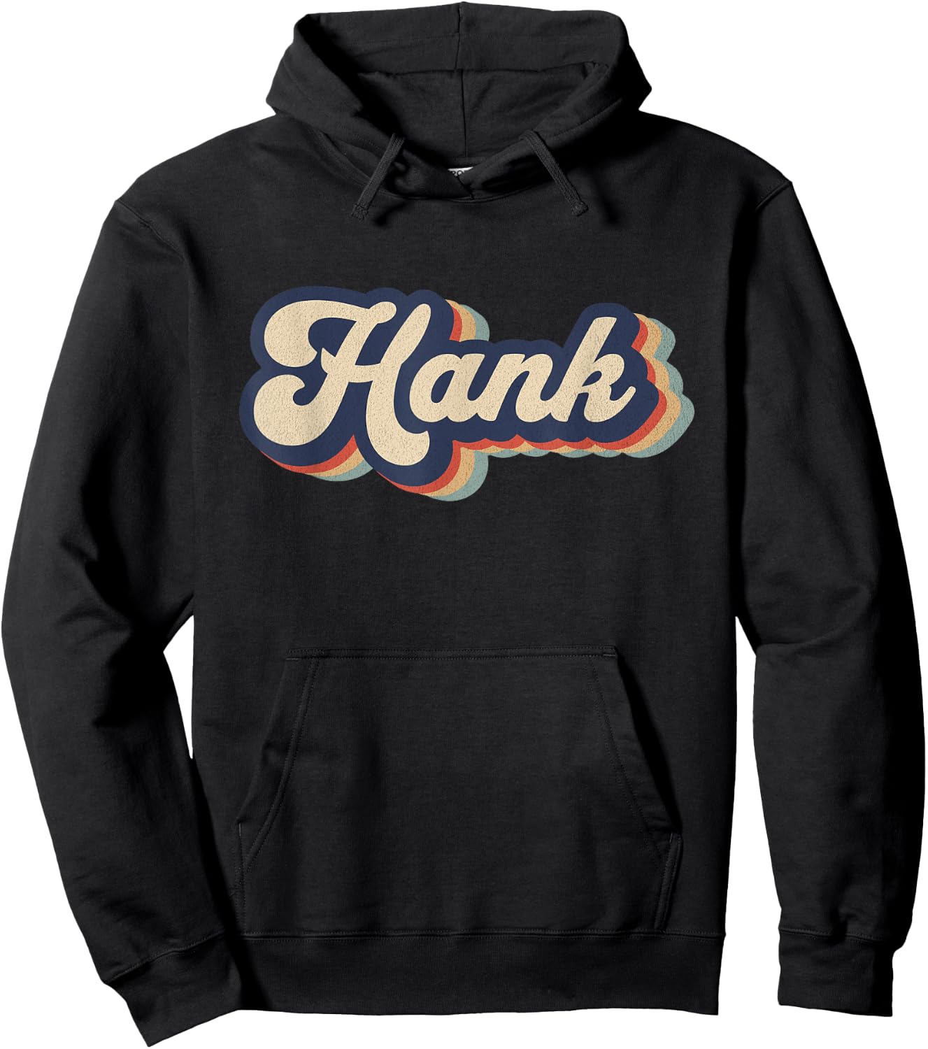 Retro Vintage Hank Name Personalized Hoodie - Hoodie | Black