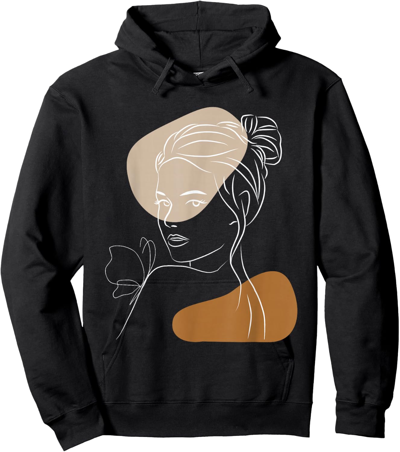 Line Art Abstract Minimalist Women Silhouette Hoodie - Hoodie | Black