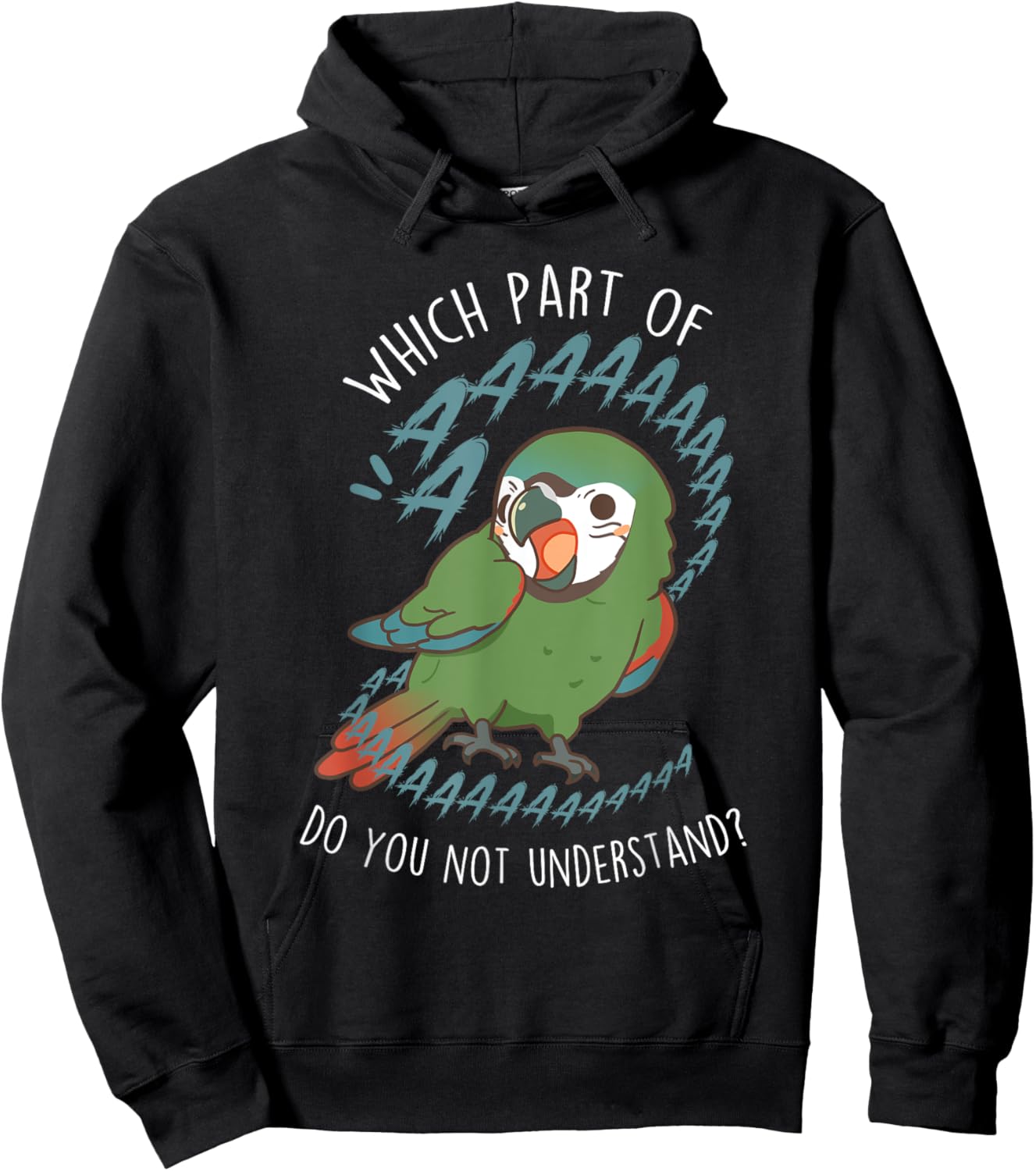 Severe Macaw Parrot Aaaa, Funny Cute Pet Mini Macaw Mom Dad Hoodie - Hoodie | Black