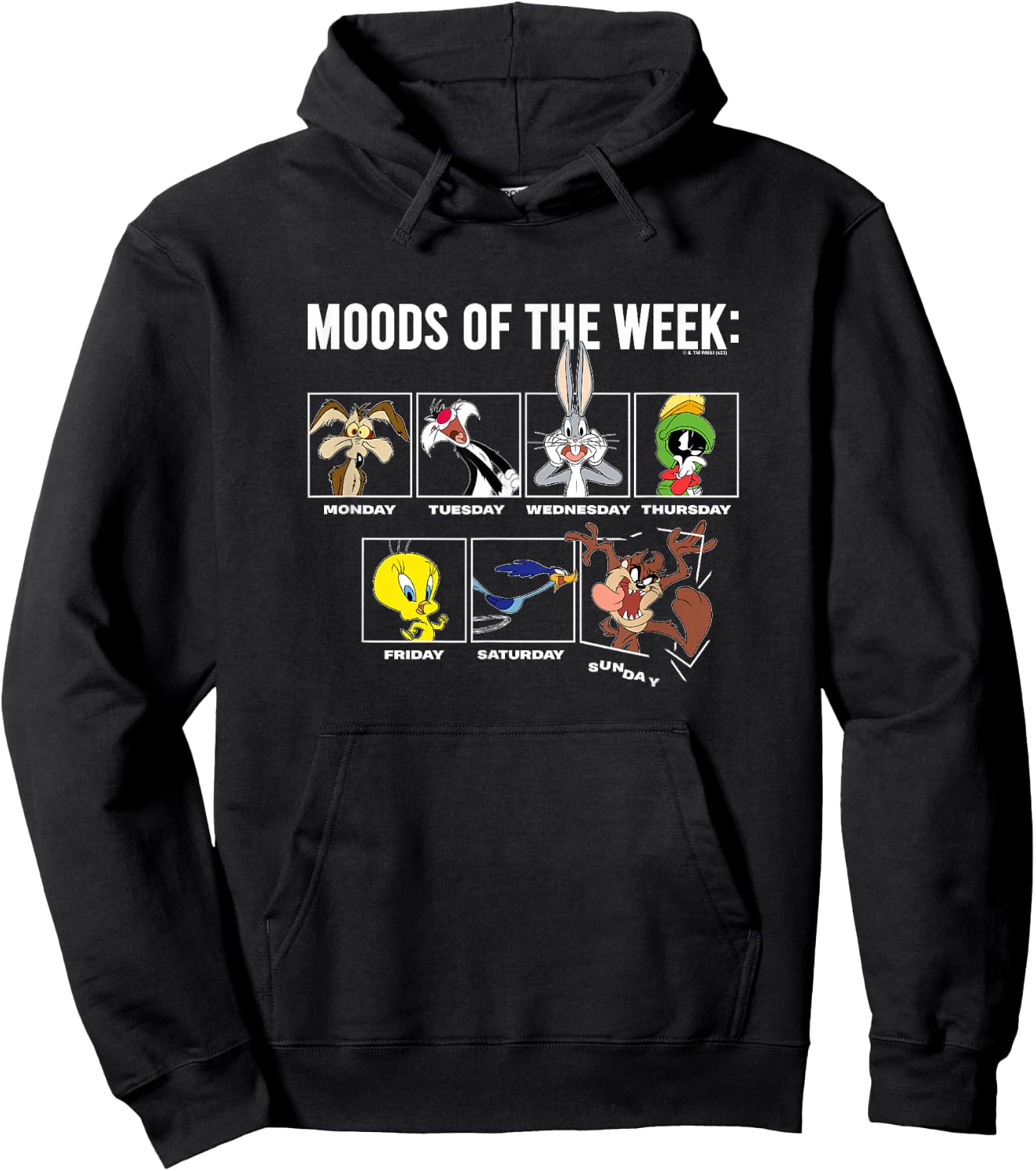 Looney Tunes Moods Of The Week Classic Characters Group Shot Hoodie - Hoodie | Black