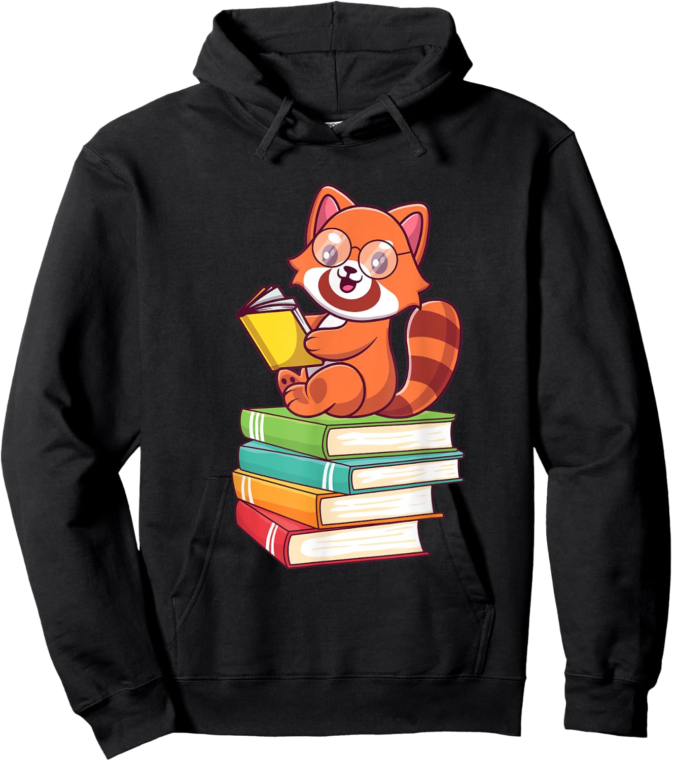 Cute Red Panda Reader Red Pandas Book Lover Bookworm Hoodie - Hoodie | Black