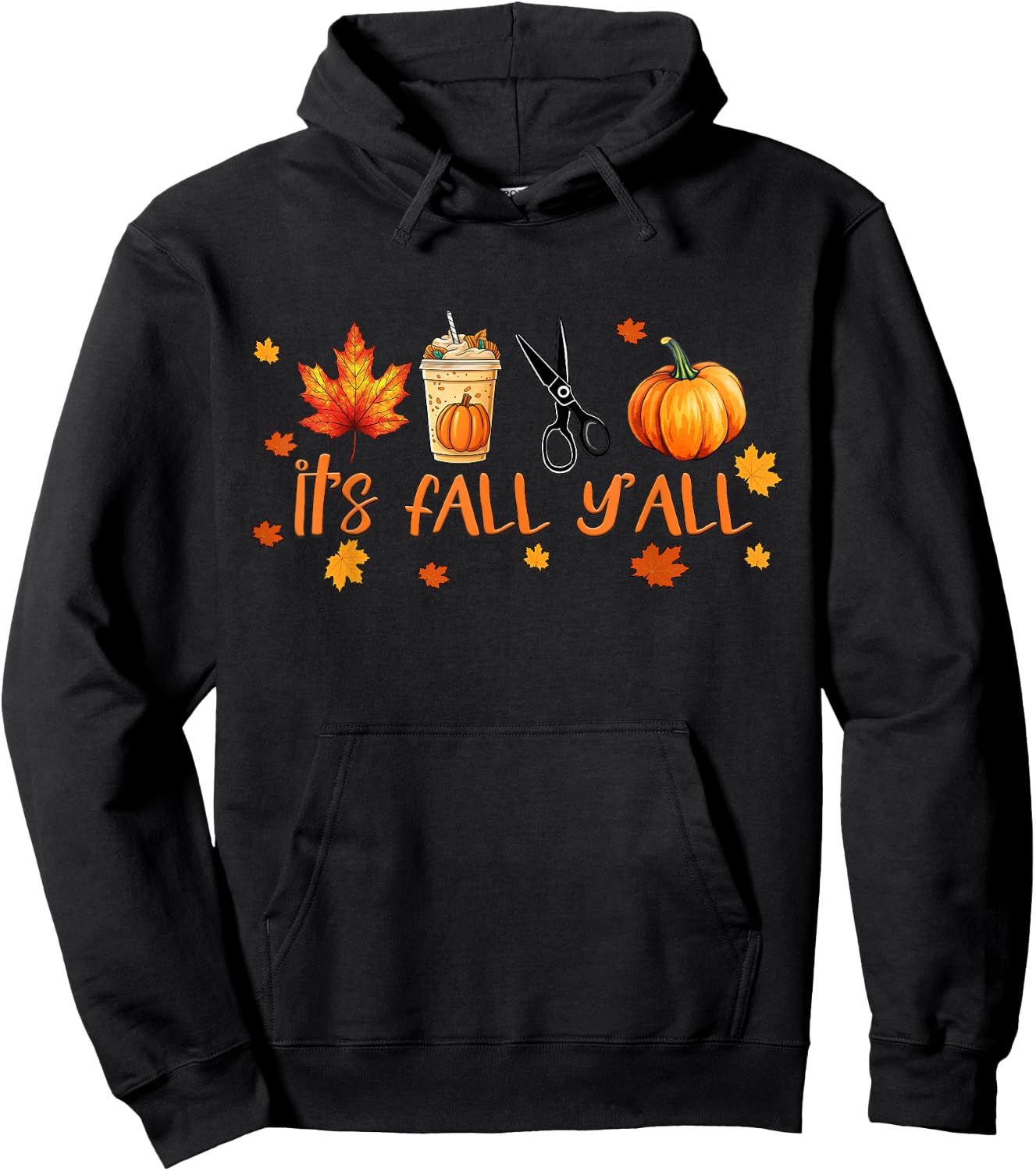 It's Fall Y'all Pumpkin Spice Coffee Latte Hairdresser Hoodie - Hoodie | Black