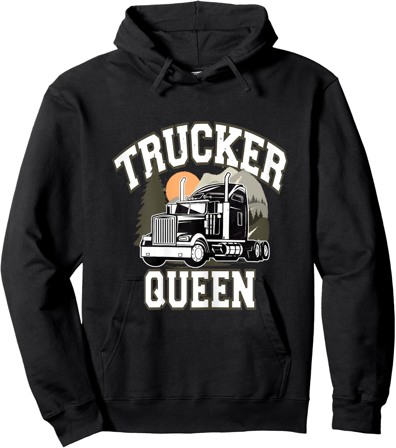 Trucker Queen Truck professional driver truck driver woman Hoodie - Hoodie | Black