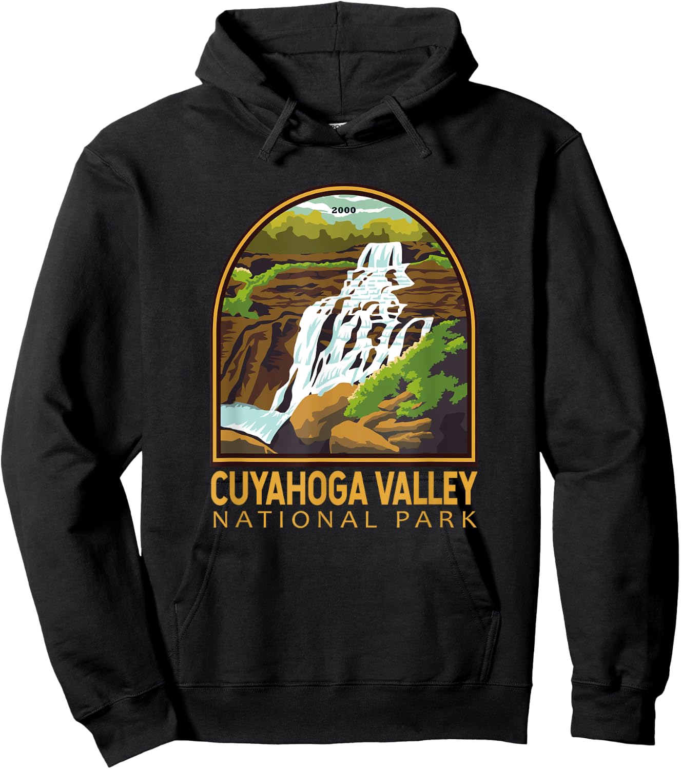 Cuyahoga Valley National Park Vintage Emblem Hoodie - Hoodie | Black