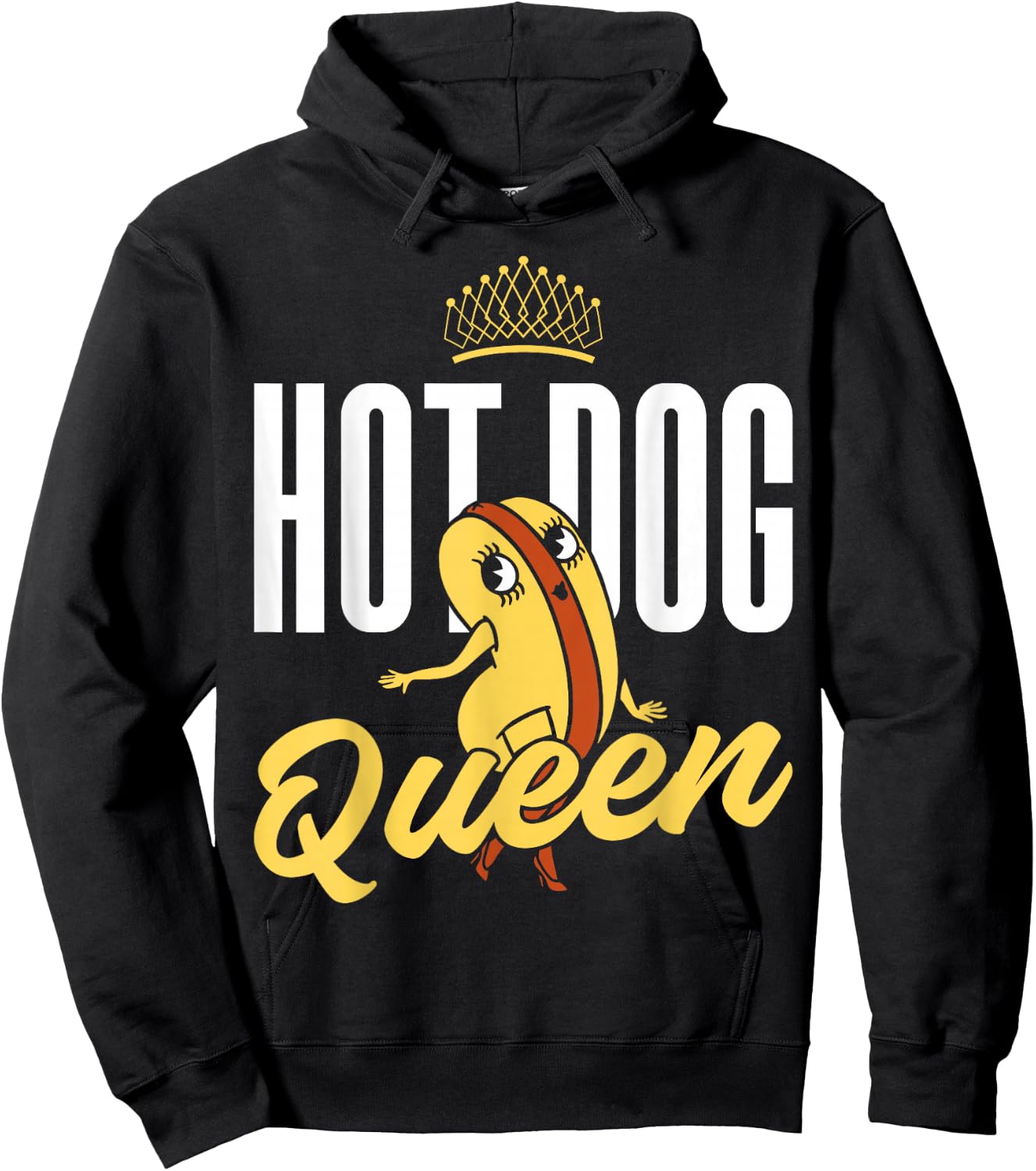 Hot Dog Adult Queen Hot Dog Queen Hoodie - Hoodie | Black