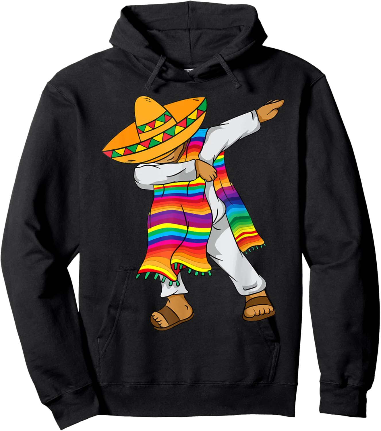 Cinco De Mayo Dabbing Mexican Poncho Kids Toddler Boy Men Hoodie - Hoodie | Black