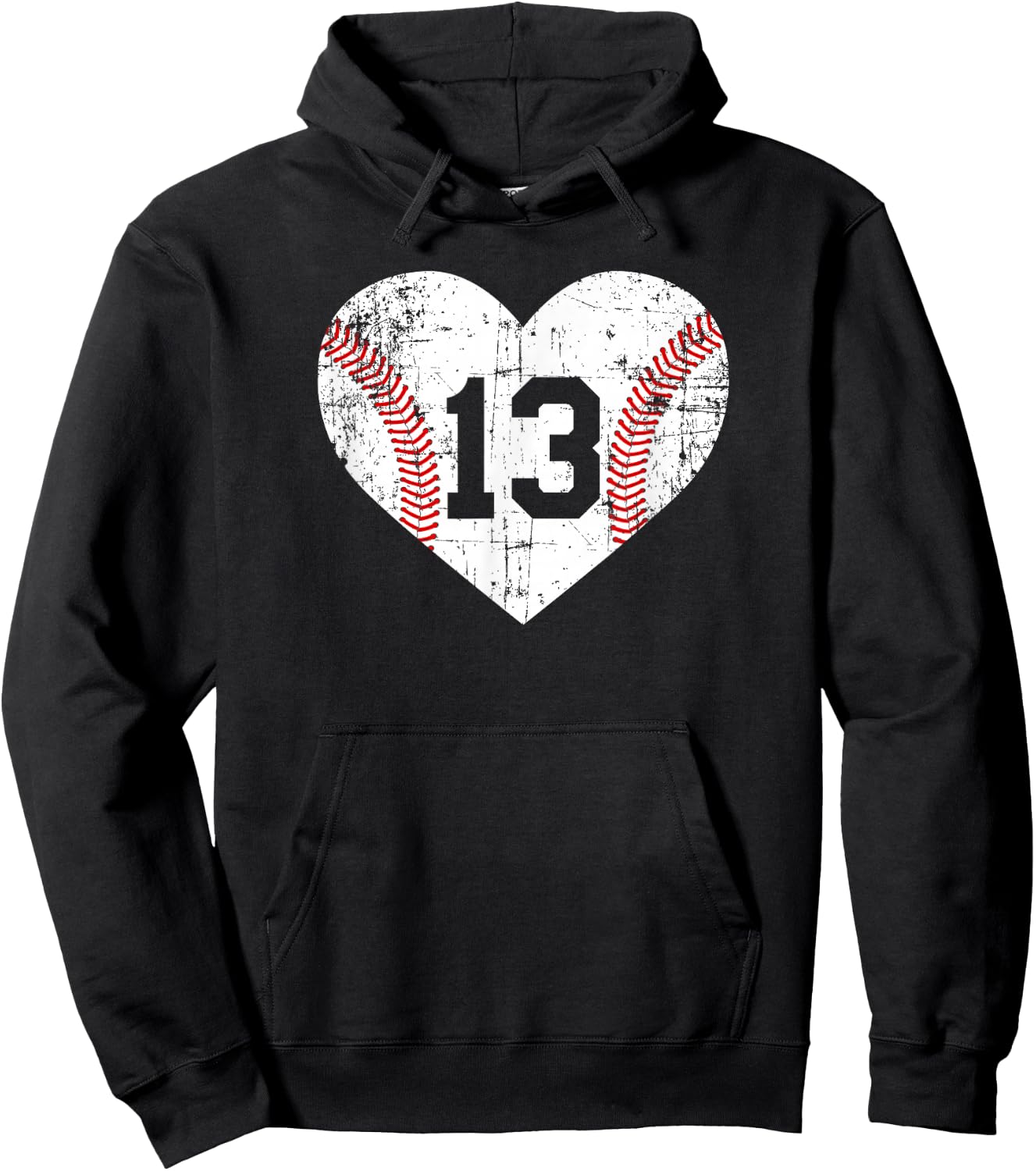 Vintage Baseball 13 Jersey Number Hoodie - Hoodie | Black