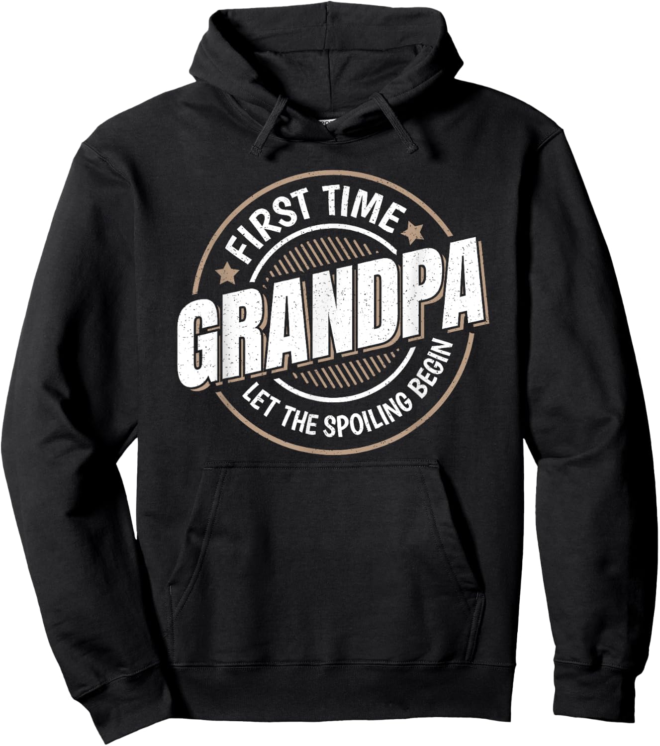 First Time Grandpa Funny Grandfather Grandkids Graphic Hoodie - Hoodie | Black