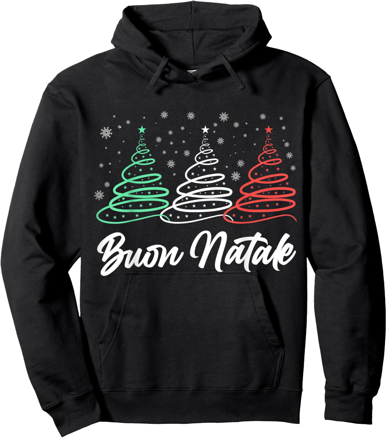 Funny Buon Natale Italy Pride Xmas Holiday Italian Christmas Hoodie - Hoodie | Black