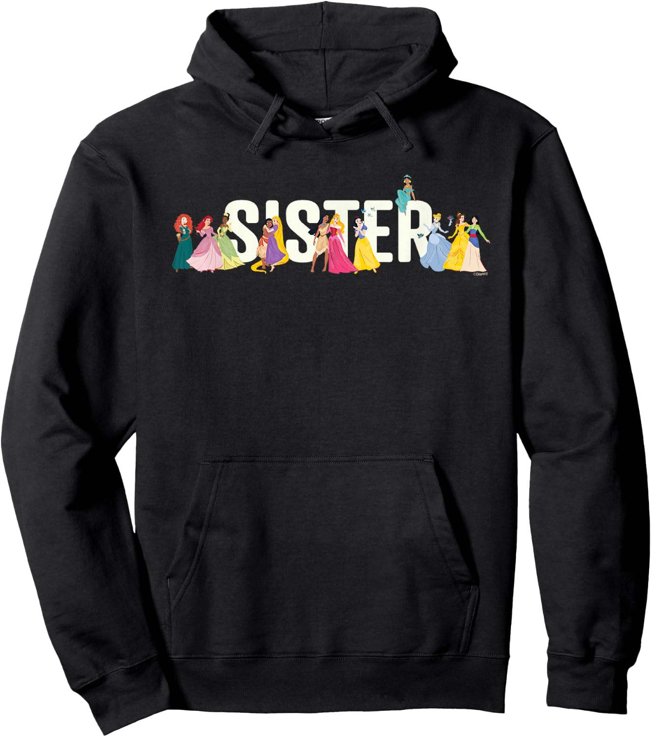 Disney Princess Squad Sister Family Trip Vacation Reunion Hoodie - Hoodie | Black