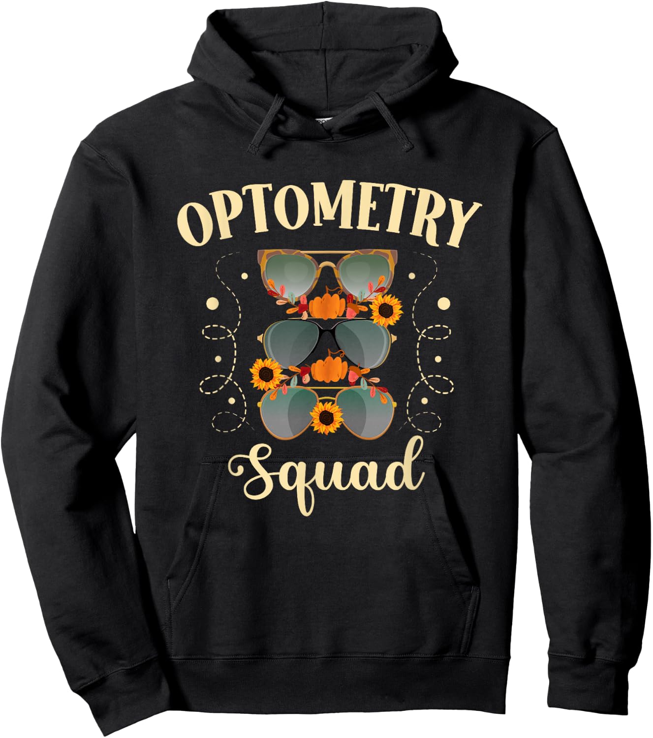 Thankful Optometrist Optometry Squad Thanksgiving Optician Hoodie - Hoodie | Black