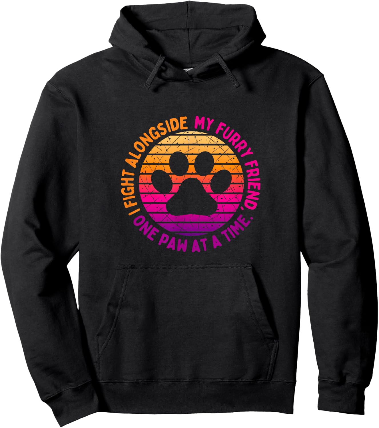 Dog Cancer Awareness Prevention Fighting the Battle Love Paw Men Women Kids Hoodie - Hoodie | Black