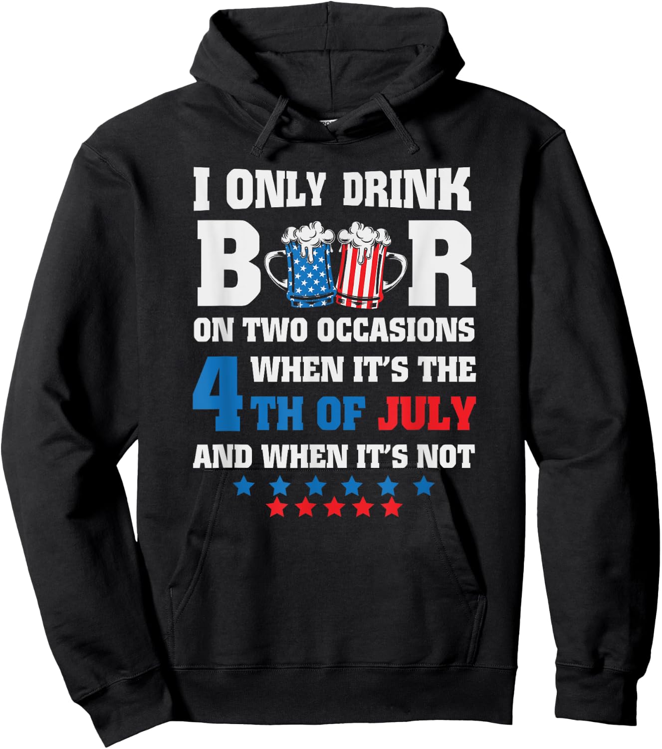 Funny 4th of July-Beer Loving Dad Drinking Gift Men USA Flag Hoodie - Hoodie | Black